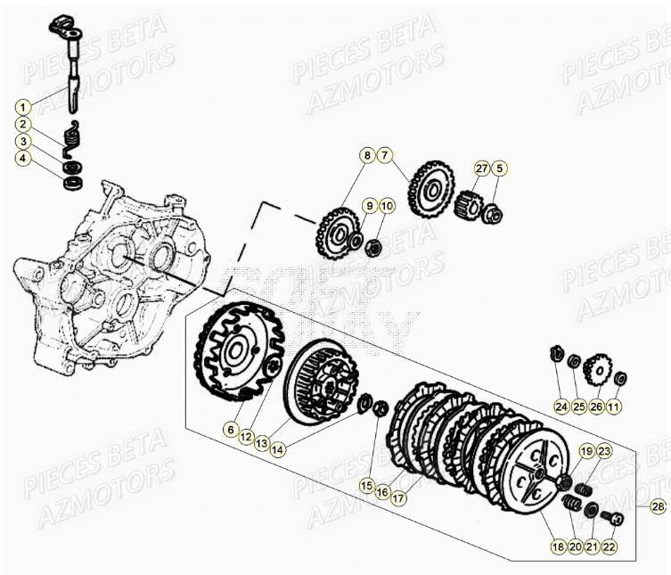 Embrayage AZMOTORS PiÃ¨ces Beta RR 50 STANDARD - 2021-2022
