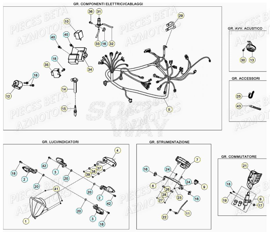 Equipement Electrique AZMOTORS PiÃ¨ces Beta RR 50 STANDARD - 2021-2022