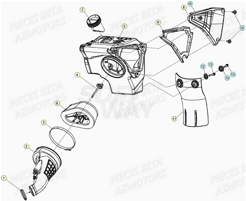 Filtre A Air AZMOTORS PiÃ¨ces Beta RR 50 STANDARD - 2021-2022