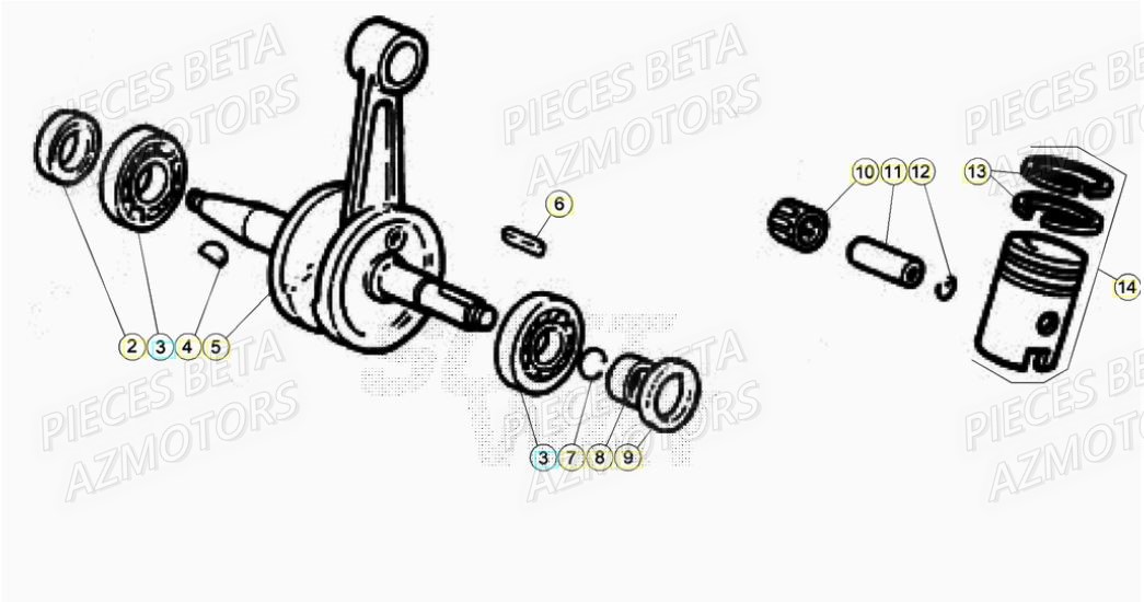 Vilebrequin AZMOTORS PiÃ¨ces Beta RR 50 STANDARD - 2021-2022
