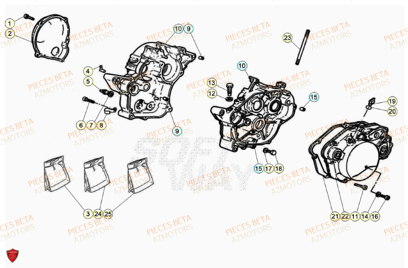 Carter AZMOTORS PiÃ¨ces Beta RR 50 STANDARD - 2023-2024