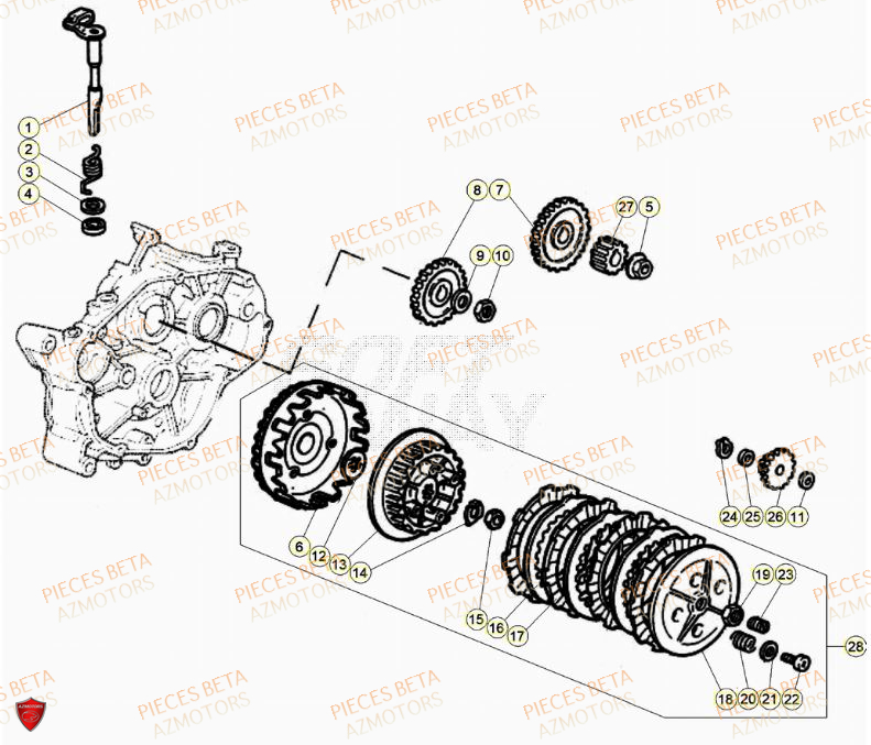 Embrayage AZMOTORS PiÃ¨ces Beta RR 50 STANDARD - 2023-2024
