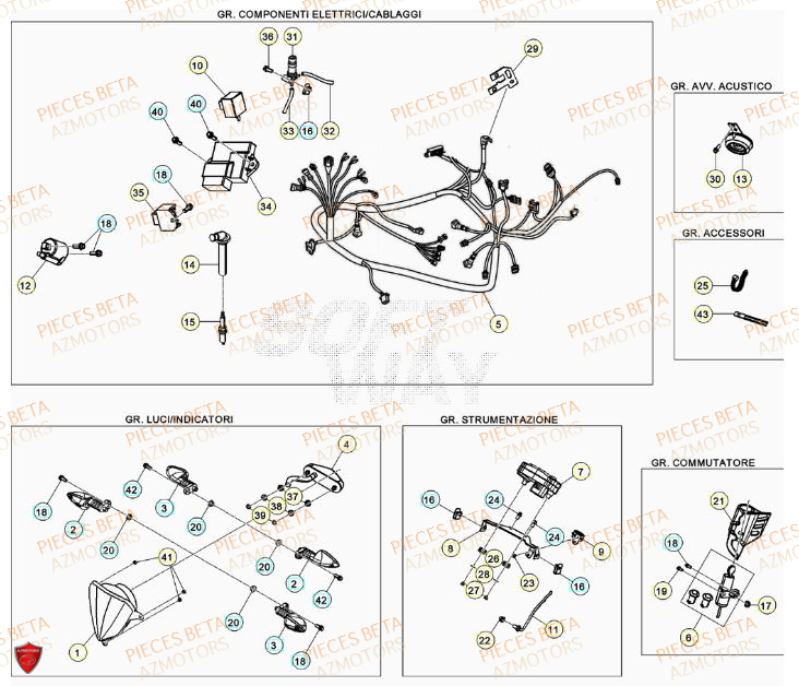 Equipement Electrique AZMOTORS PiÃ¨ces Beta RR 50 STANDARD - 2023-2024