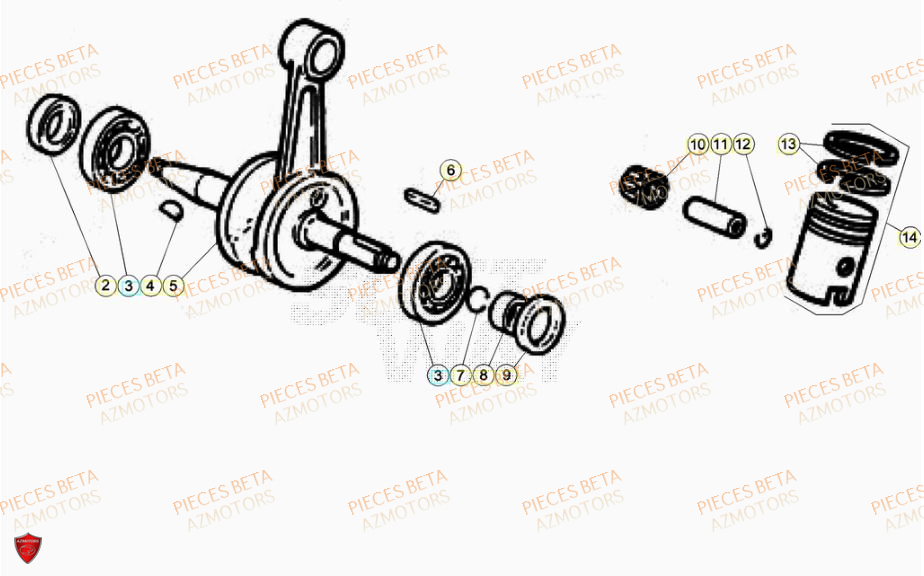 Vilebrequin AZMOTORS PiÃ¨ces Beta RR 50 STANDARD - 2023-2024