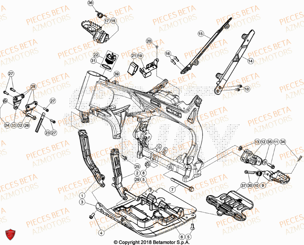 Accessoires De Chassis AZMOTORS Pieces BETA TRIAL EVO 300 2T SS - (2024)