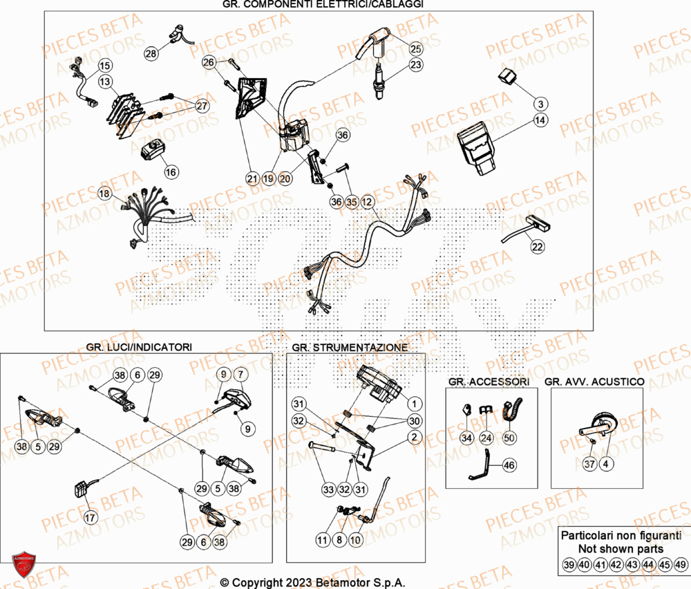 Installation Electrique AZMOTORS Pieces BETA TRIAL EVO 300 2T SS - (2024)