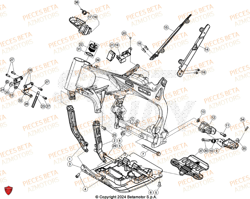Accessoires Du Chassis AZMOTORS Pieces BETA TRIAL EVO 300 2T SS - (2025)