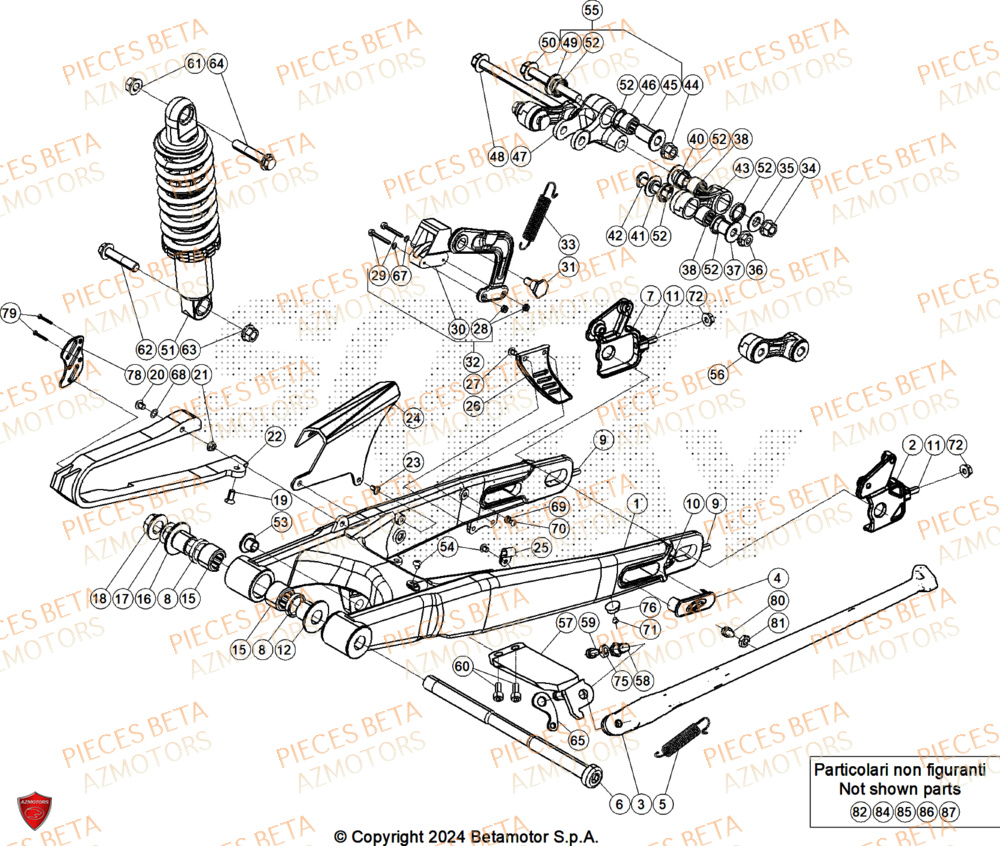 Bras Oscillant AZMOTORS Pieces BETA TRIAL EVO 300 2T SS - (2025)