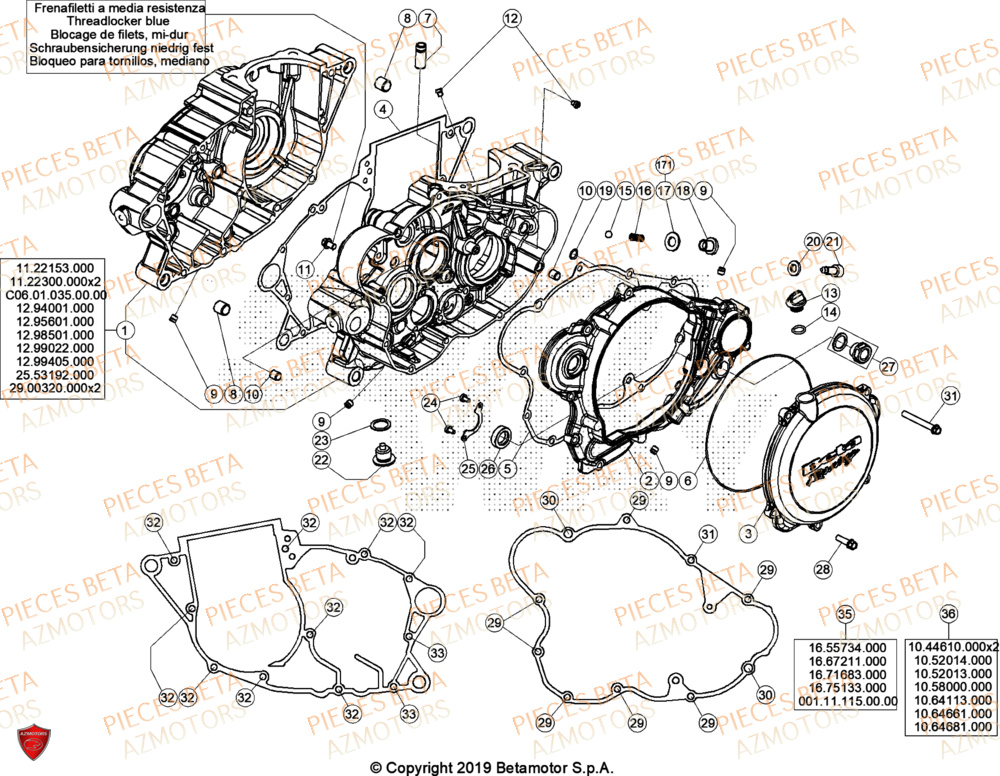 Carter AZMOTORS Pieces BETA TRIAL EVO 300 4T - (2024)