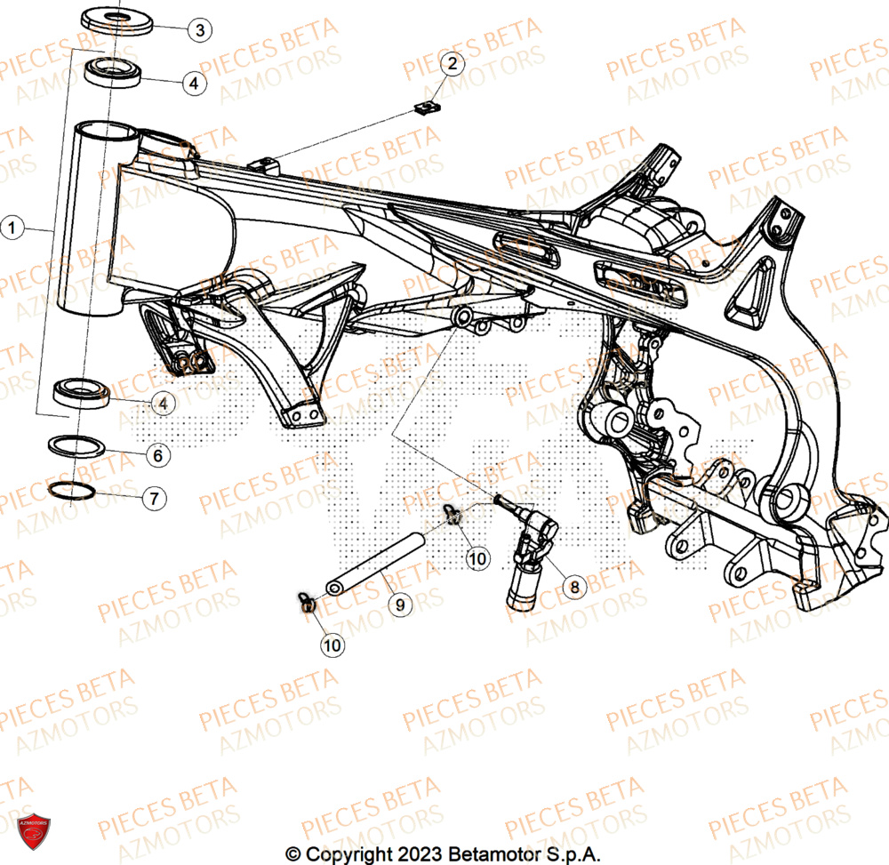 Chassis AZMOTORS Pieces BETA TRIAL EVO 300 4T FACTORY - (2024)
