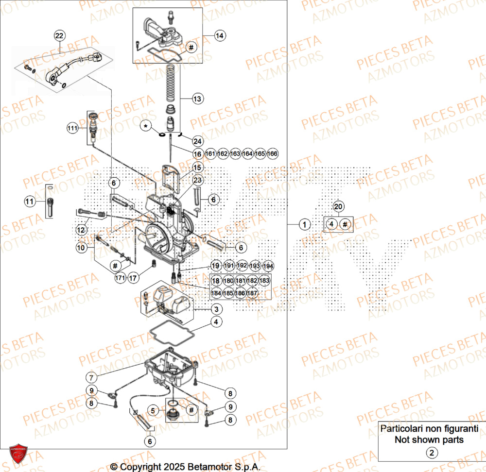 Carburateur AZMOTORS Pieces Beta RR 200 X-PRO 2T - 2026