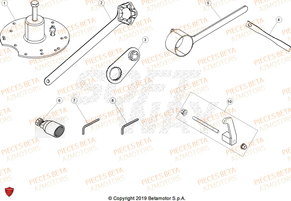 Outils AZMOTORS Pieces Beta RR 200 X-PRO 2T - 2026
