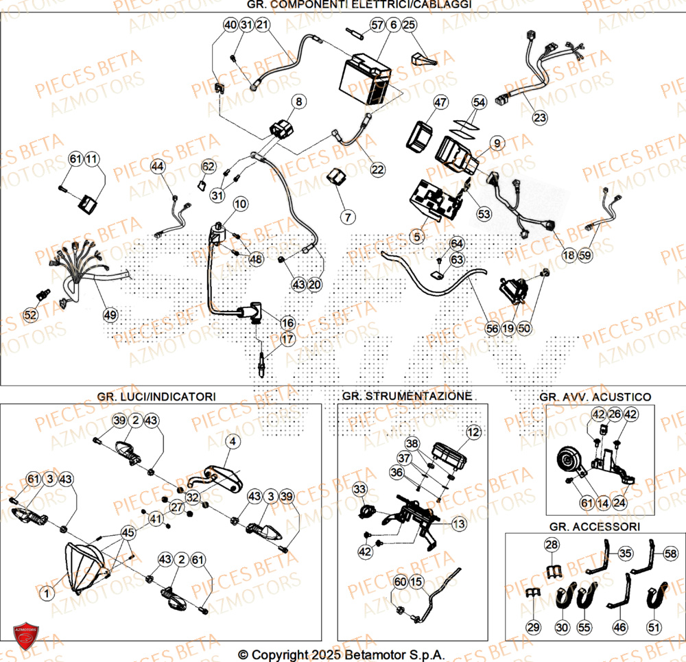 Equipement Electrique AZMOTORS Pieces BETA ENDURO XTRAINER 250 2T - (2025) EURO5+
