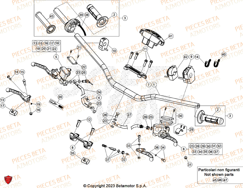 Guidon AZMOTORS Pieces BETA ENDURO XTRAINER 250 2T - (2025) EURO5+
