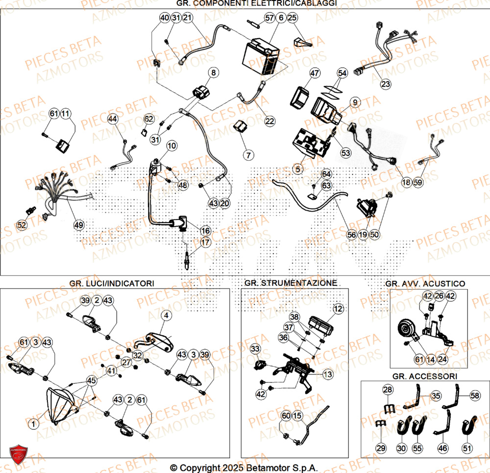 Equipement Electrique AZMOTORS Pieces BETA ENDURO XTRAINER 300 2T - (2025) EURO5+