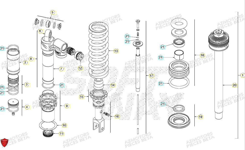 Amortisseur AZMOTORS Pieces BETA ENDURO XTRAINER 250 2T - (2024)