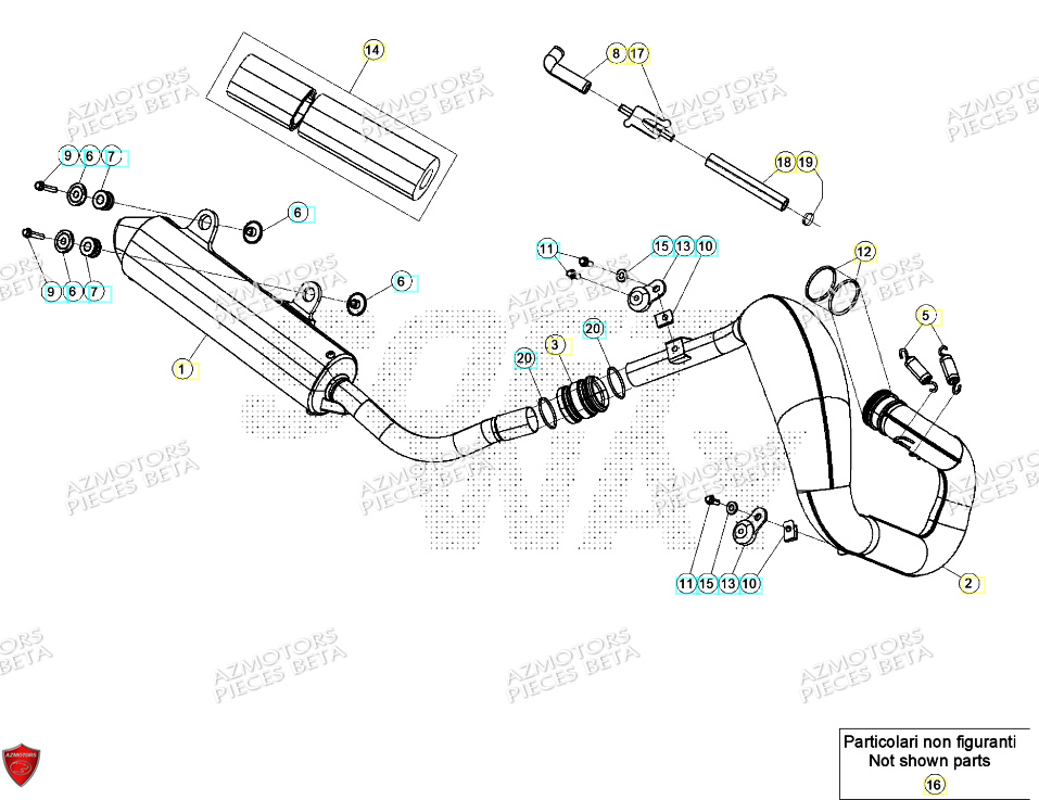 Echappement AZMOTORS Pieces BETA ENDURO XTRAINER 250 2T - (2024)