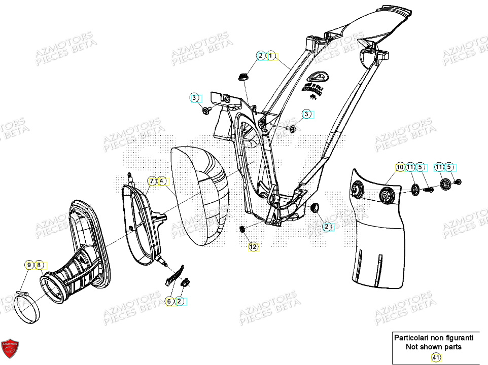 Filtre A Air AZMOTORS Pieces BETA ENDURO XTRAINER 250 2T - (2024)
