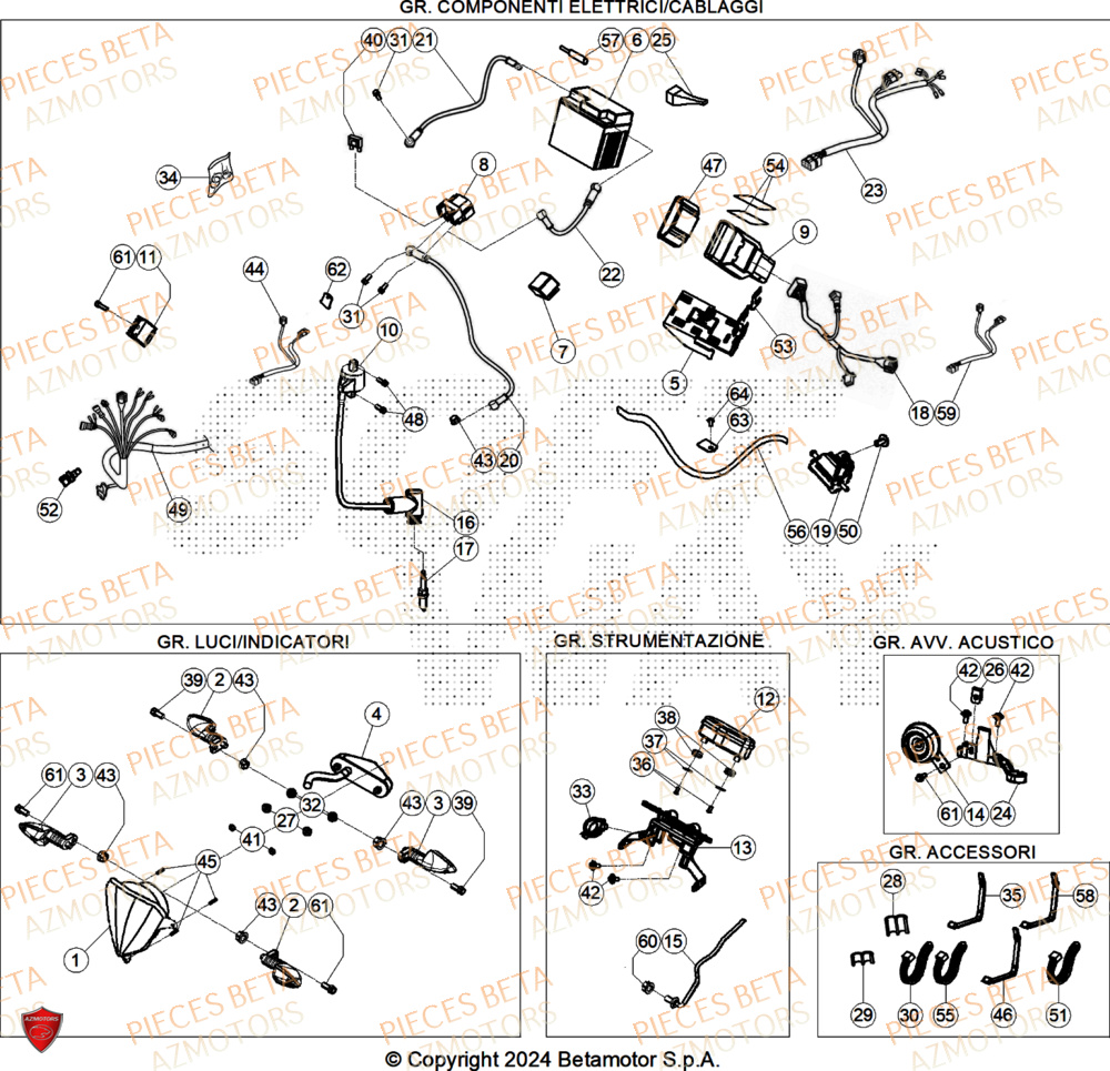 Equipement Electrique AZMOTORS Pieces BETA ENDURO XTRAINER 250 2T - (2025)