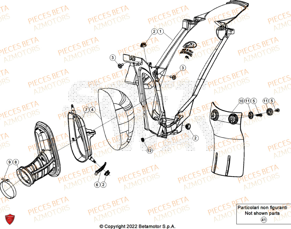 Filtre A Air AZMOTORS Pieces BETA ENDURO XTRAINER 250 2T - (2025)