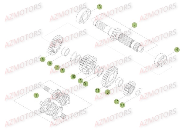 Boite A Vitesses 1 AZMOTORS PiÃ¨ces BETA RR XTRAINER 250 2T - [2018]