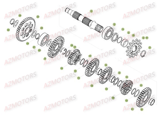 Boite A Vitesses 2 AZMOTORS PiÃ¨ces BETA RR XTRAINER 250 2T - [2018]