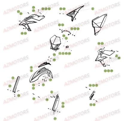 Carenages Avant AZMOTORS PiÃ¨ces BETA RR XTRAINER 250 2T - [2018]