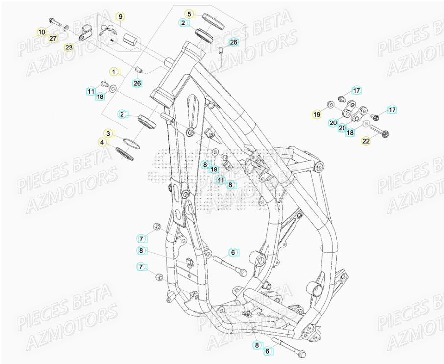 Chassis AZMOTORS PiÃ¨ces BETA RR XTRAINER 250 2T - [2019]