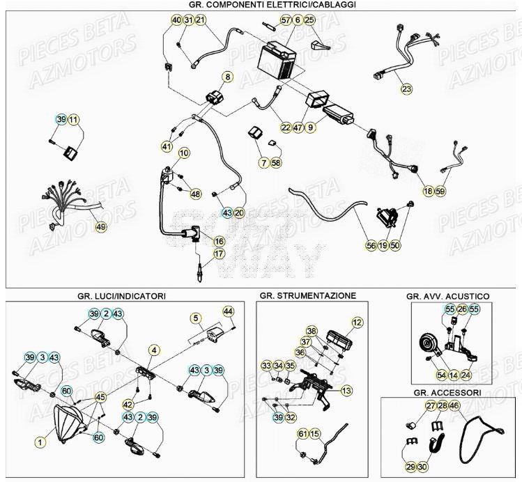 Equipement Electrique AZMOTORS Pieces BETA RR XTRAINER 250 2T - (2020)