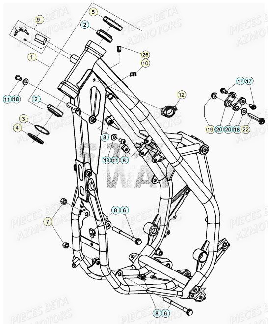 Chassis AZMOTORS Pieces BETA RR XTRAINER 250 2T - (2022)