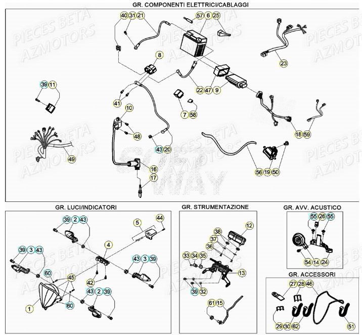 Equipement Electrique AZMOTORS Pieces BETA RR XTRAINER 250 2T - (2022)