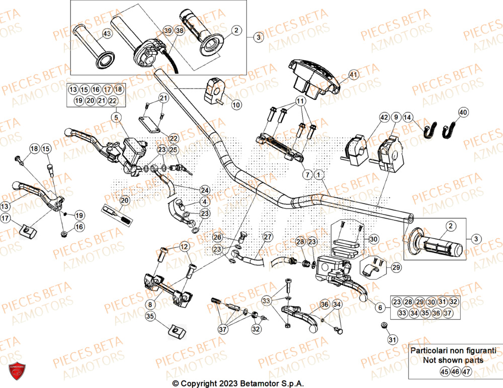 Guidon AZMOTORS Pieces BETA ENDURO XTRAINER 300 2T - (2025)
