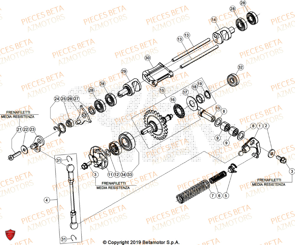 Refroidissement AZMOTORS Pieces BETA ENDURO XTRAINER 300 2T - (2025)