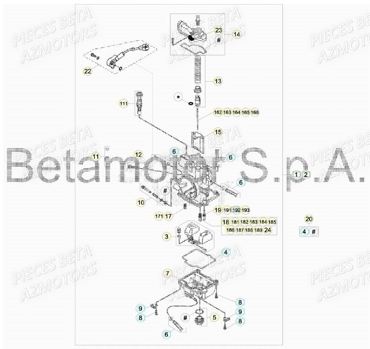 Carburateur AZMOTORS PiÃ¨ces BETA RR XTRAINER 300 2T - [2019]