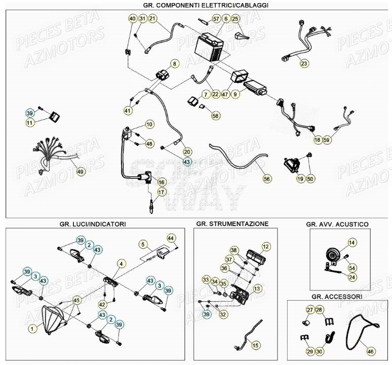 Equipement Electrique AZMOTORS PiÃ¨ces BETA RR XTRAINER 300 2T - [2019]