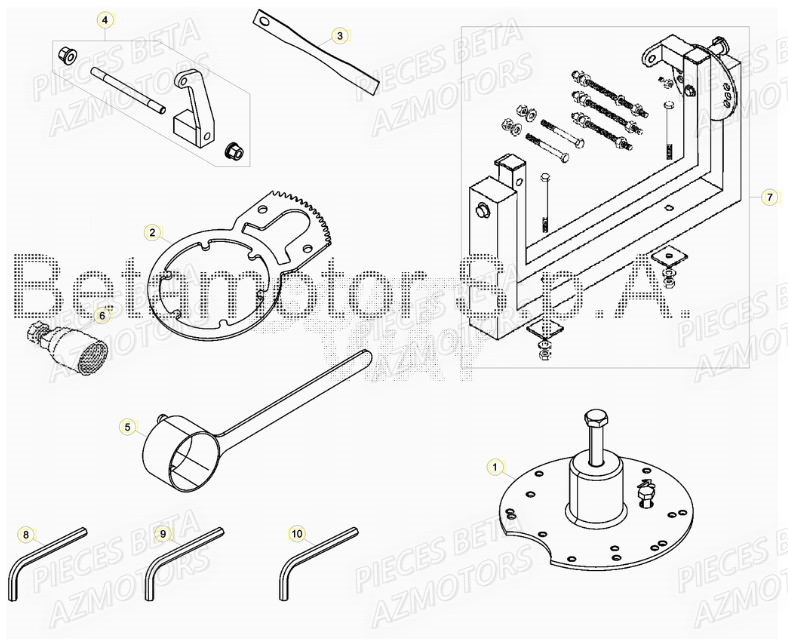 Outils Speciaux AZMOTORS PiÃ¨ces BETA RR XTRAINER 300 2T - [2019]