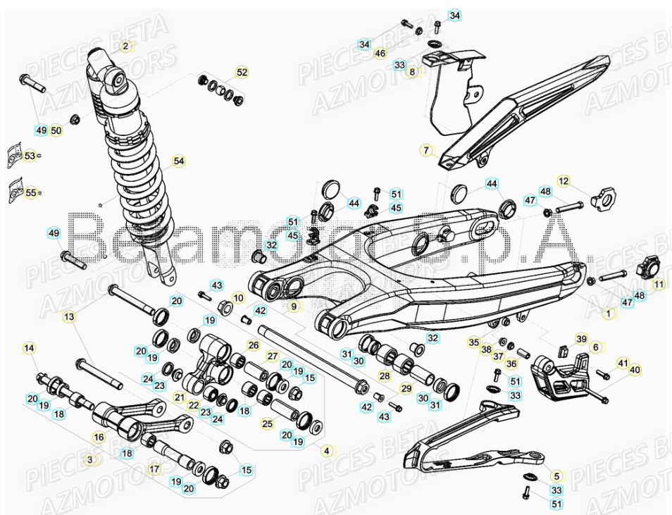 Suspension Arriere AZMOTORS PiÃ¨ces BETA RR XTRAINER 300 2T - [2019]