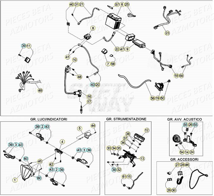 Systeme Electrique AZMOTORS Pieces BETA RR XTRAINER 300 2T - (2020)