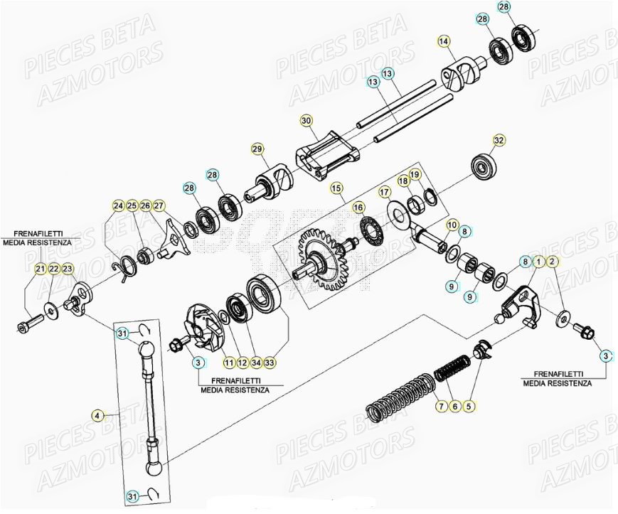 Soupapes AZMOTORS Pieces BETA RR XTRAINER 300 2T - (2021)