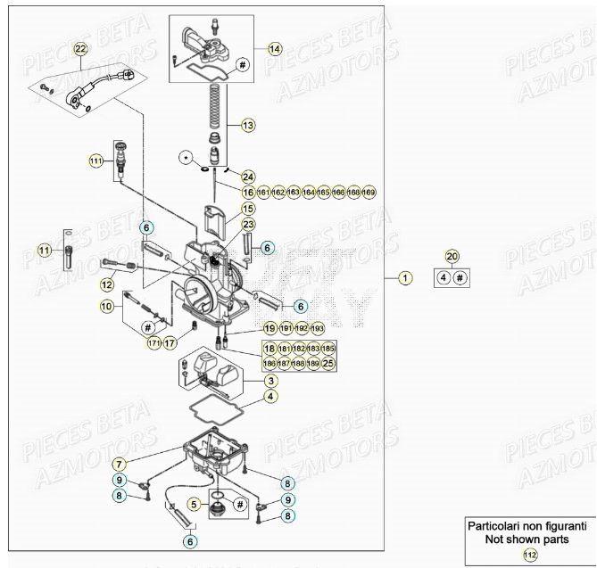 Carburateur AZMOTORS Pieces BETA RR XTRAINER 300 2T - (2022)