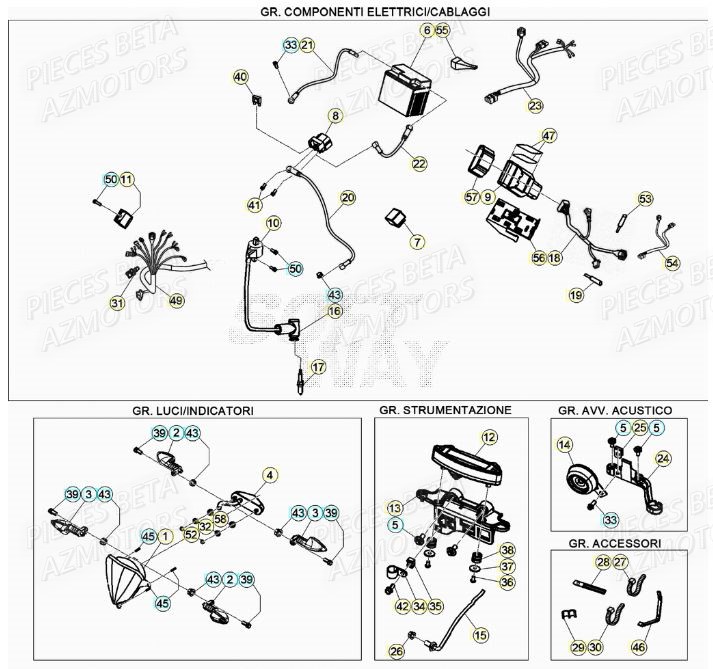 Equipement Electrique AZMOTORS Pieces BETA RR XTRAINER 300 2T - (2022)