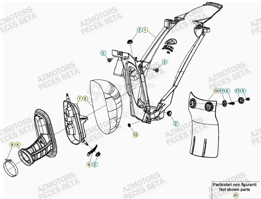 Filtre A Air AZMOTORS Pieces BETA RR XTRAINER 300 2T - (2023)