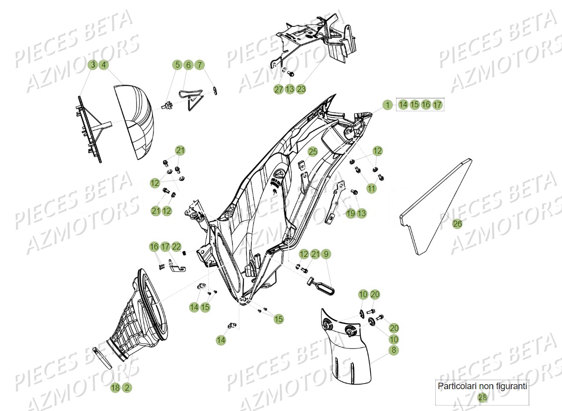 Boitier Du Filtre AZMOTORS PiÃ¨ces BETA RR XTRAINER 300 2T - (2018)