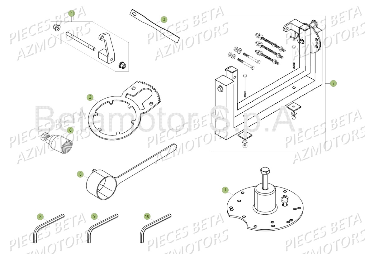 Outils Special AZMOTORS PiÃ¨ces BETA RR XTRAINER 300 2T - (2018)